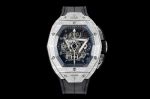 Hublot Big Bang Watch Band Sang Bleu III 42mm Hub4700 Movement Silver Diamond Bezel Skeletonized Lady Watch